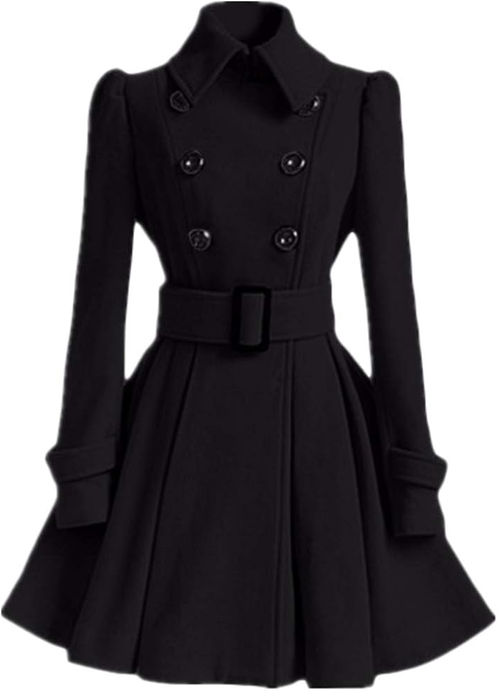 Women Autumn Winter Clothing Coats Long Slim Skirt Coats with Belt