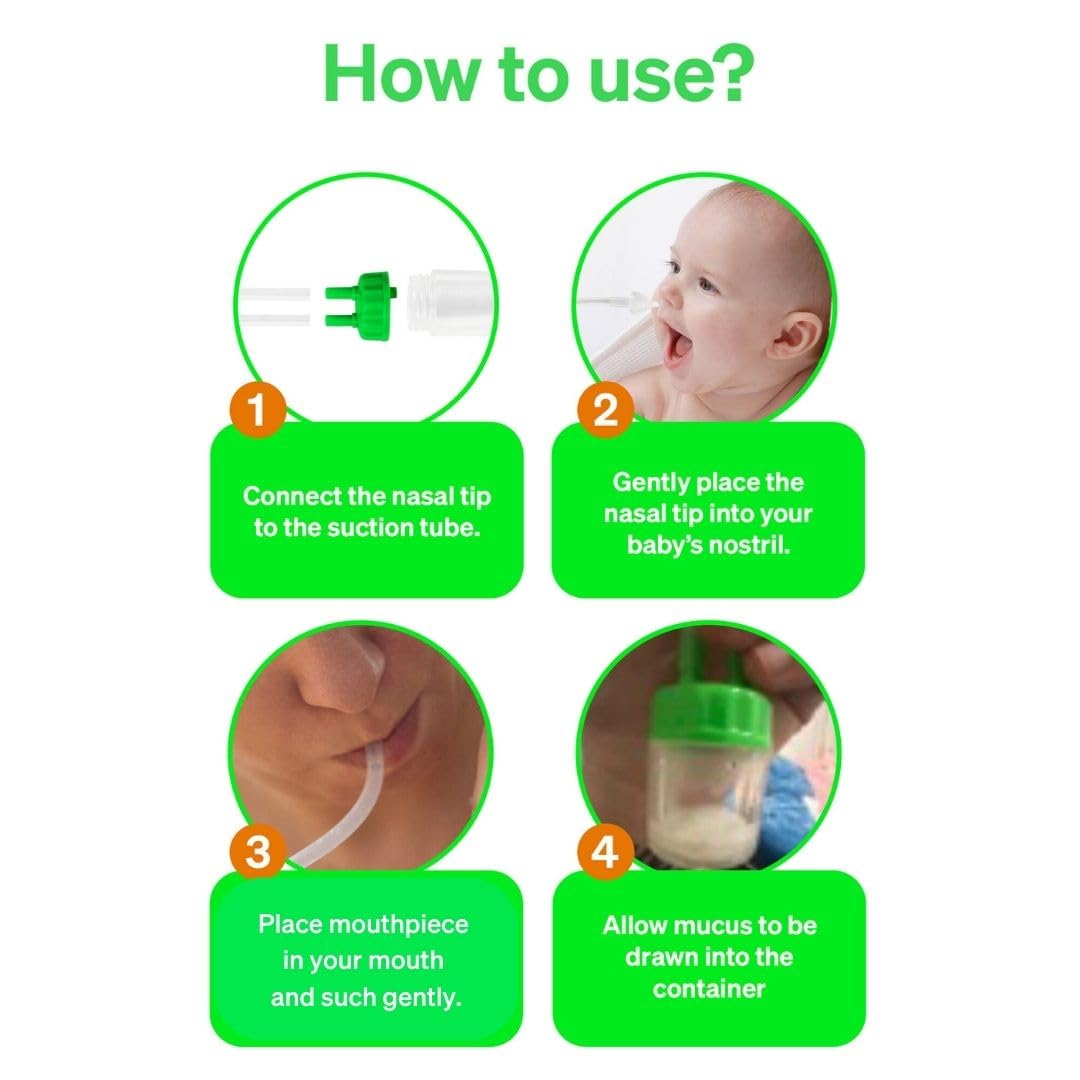Nose Sucker for Baby by LoveNoobs™, BPA/BPS Free, Safe Nasal Aspirator for Baby, Saca Mocos para Bebes, for Newborn & Infant, No Extra Filter Needed