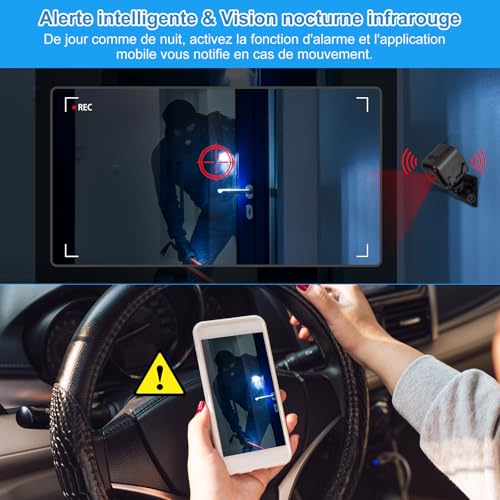 Caméra Espion Miniature 1080P,Caméra Surveillance WiFi Intérieur sans Fil - Mini Caméra Espion avec Vision Nocturne,Détection de Mouvement et Audio Bidirectionnel en Temps Réel par Application Mobile