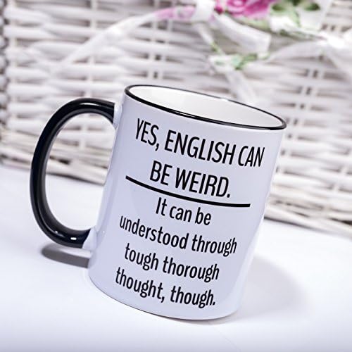 Yes, English can be weird funny joke mug 9gag ladbible text quote cup gift