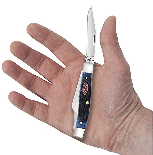 WR Case XX Pocket Knife Navy Blue Jigged Bone Medium Stockman Item #7049 - (63032 SS) - Length Closed: 3 5/8 Inches - Thumbnail 5