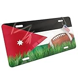 Metal License Plate Football with Flag Jordan