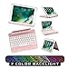 Keyboard Case for iPad Pro 12.9 2017(2nd Gen)/2015(1st Gen),Not for 2018,7 Colors Backlight with Protective Translucent Silicone Keyboard Cover for iPad Pro 12.9 (9.7