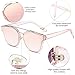 SOJOS Fashion Square Oversized Sunglasses for Women Mirrored Lens SJ2038 with Rose Gold Rim/Pink Mirrored Lens