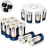 RCR123A Rechargeable Batteries and Charger, Keenstone 12Pcs 3.7V 700mAh Li-ion Battery w/ 8-Ports Charger and Camera Skin for Arlo VMS3030/3230/3330/3430/3530 Security Cameras