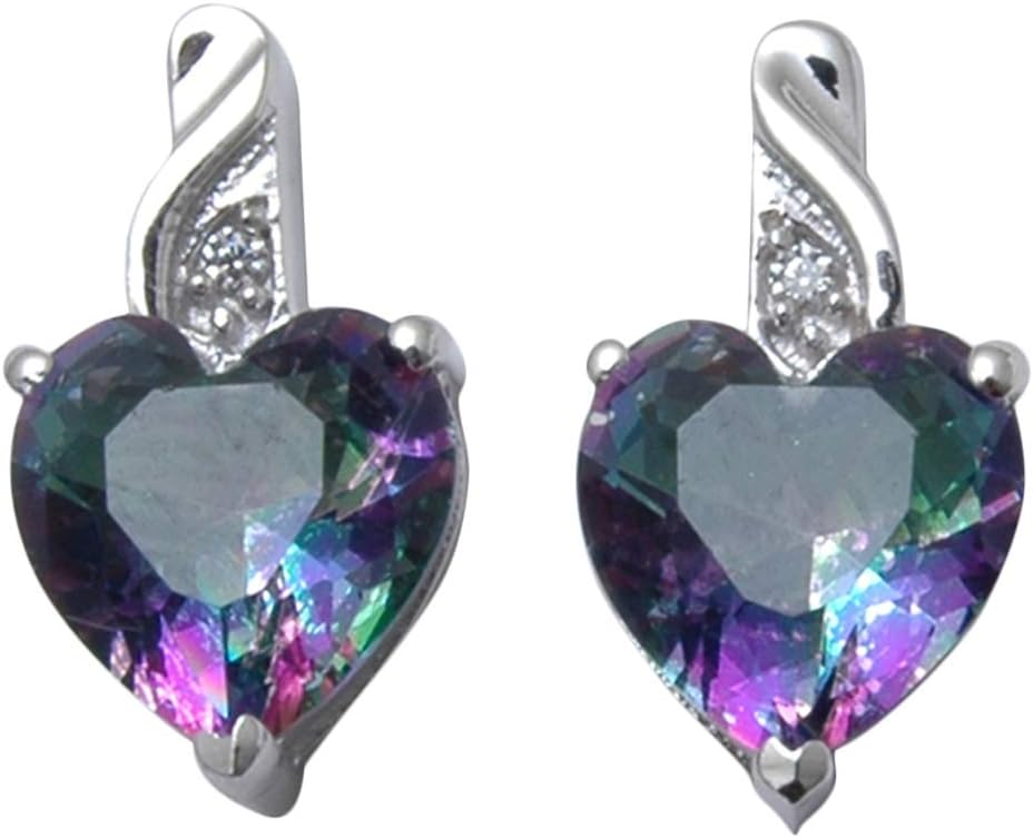 925 Sterling Silver Women Fashion Alexandrite Gemstone Stud Earrings Jewelry