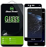 [2-Pack] Dmax Armor for Huawei P10 Lite Screen Protector, (Full Screen Coverage) [Tempered Glass] Anti-Scratch, Anti-Fingerprint, Bubble Free, (Black)