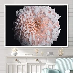 signwin Framed Canvas Wall Art Pink Flower Portrait...