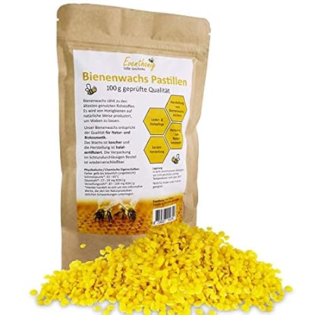 100% natürliche schnell schmelzende Bienenwachs Pastillen vom Imker für die Herstellung Salben Seifen Kerzen 100g 200g im lic