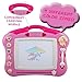 Magnetic Drawing Board for Kids - 4 Color Zone Erasable Magna Doodle Pad for Educational Sketching with Lights and Sounds - Great Gift for Boys and Girls 3+ - Pink and White