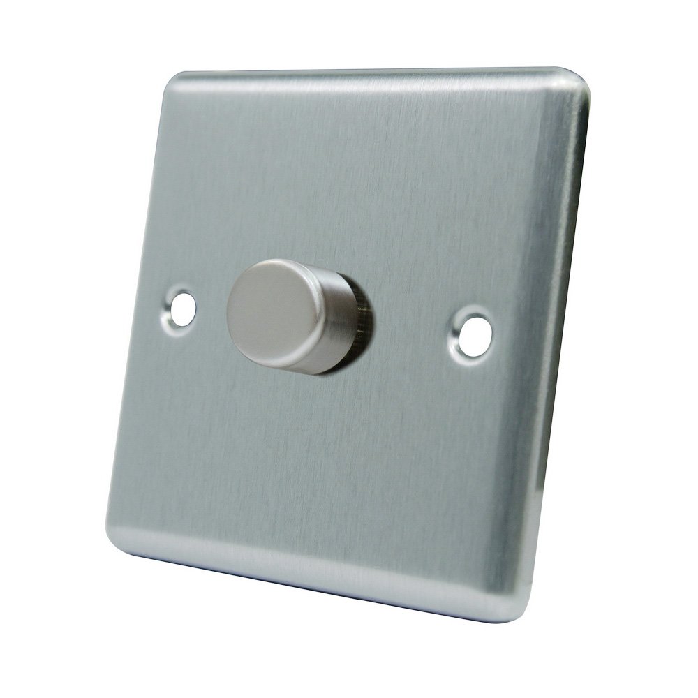 AET CSC1GDIMLED 10 A 250 W 1-Gang 2-Way Satin Finish Chrome Classical Single LED Light Dimmer Switch