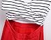 Omeya Womens Sexy Open Back Cocktail Slim Black White Striped Mini Dress Red S
