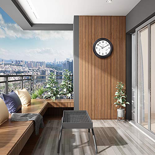 image for SkyNature Large Outdoor Clock, 18 Inch Waterproof Clock with Temperatu