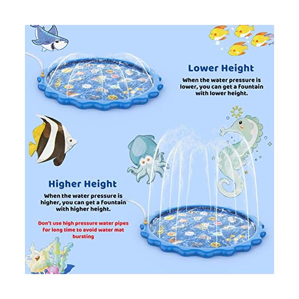 Toddlers-Toy-Splash-Pad-Sprinkler-Splash-Play-Mat-for-Toddlers-Inflatable-Outdoor-Party-Sprinkler-Pad-Wading-Pool-with-5-Patches-for-Kids-Age-2-Water-Toys-for-Summer-Outdoor-Garden-Beach-68 Toddler Toys - Splash Pad, Sprinkler & Splash Play Mat for Toddlers, Inflatable Outdoor Party Sprinkler Pad Wading Pool…