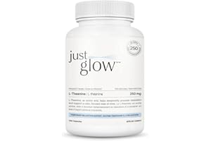 Just Glow L-Theanine 250mg – 250 Capsules – L Theanine Supplement for Relaxation, Stress Relief & Calm, Focus, Made in Canada