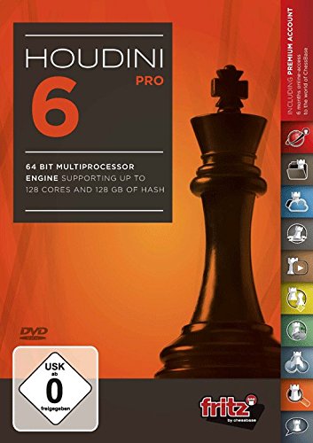 Houdini 6 PRO Chess Playing Software Program Bundled With Chess Masterpieces Ebook