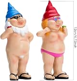 Renyigou 2Pcs Garden Gnomes Naughty Couple Nude Resin Dwarf Statues view 8