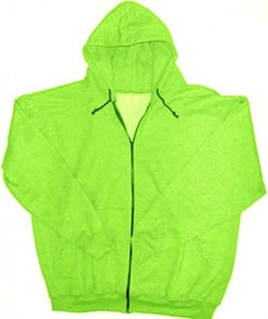 safety green zipper hoodie