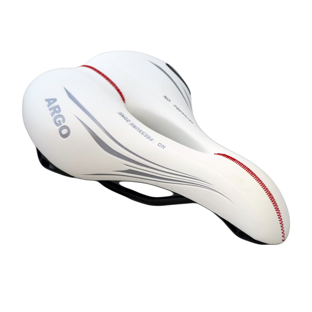 Selle Montegrappa MTB Bike Saddle, Bicycle Seat for City Bike MTB/ATB - Made in Italy, White, Faux Leather