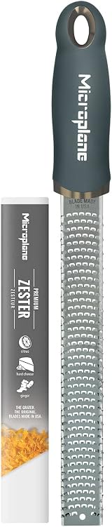 Microplane Zester Grater After Dark Grey Stainless Blade Made in USA