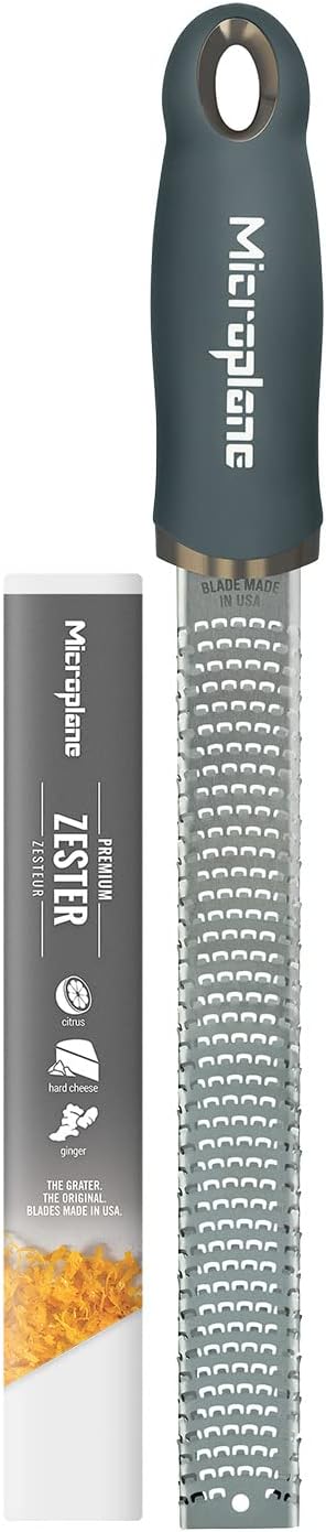 Microplane Zester Grater After Dark Grey Stainless Blade Made in USA