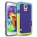 TILL for Galaxy S5 Case, (TM) Ultra Slim 3 Color Hybrid Impact Anti-Slip Shockproof Soft TPU Hard PC Bumper Extra Front Raised Lip Case Cover for Samsung Galaxy S5 I9600 GS5 G900V [Blue]