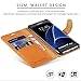 Galaxy S7 Edge Case, SHIELDON Genuine Leather Wallet Case [Slim Fit] Flip Book Case Cover with Stand Function and Credit Card Slot [Magnetic Flap] Compatible with Galaxy S7 Edge, Brown