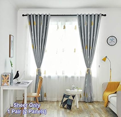Amazon Com Zzczzc 1 Set 2 Panels Lovely White Sheer Curtains