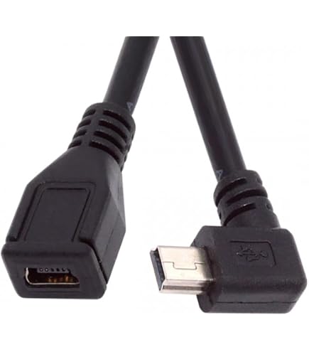 CY Cable 90 Degree Right Angled Mini USB 5Pin Male to Female