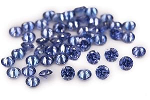 JIANGYUANGEMS 100PCS Size 1.5mm 5A Round Machine Cut Tanzanite Color Cubic Zirconia Stone Loose CZ Stones (1.5mm 100pcs)