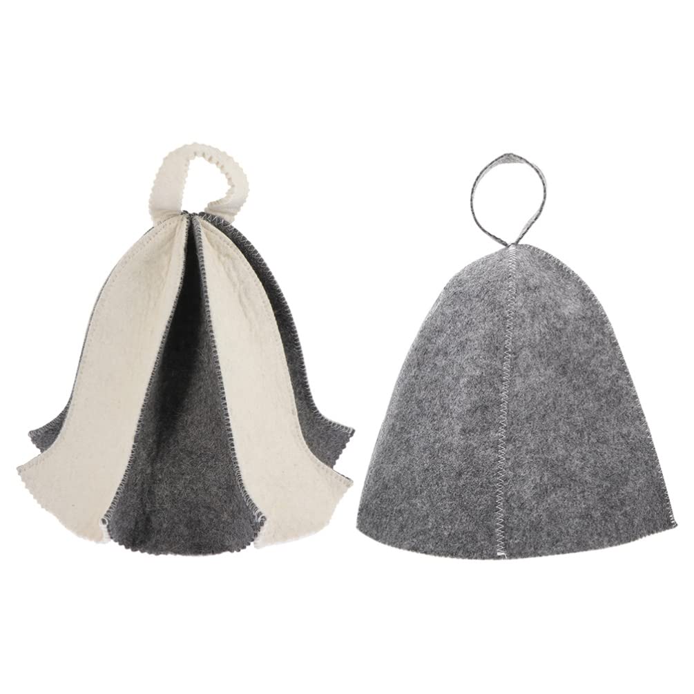 Warmhm 2Pcs Felt Sauna Hats Bell Sauna Hat Comfortable Wool Felt Sauna Caps Thickened Sauna Hats Sauna for Women