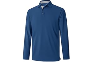 M MAELREG Mens Golf Shirt Short and Long Sleeve Moisture Wicking Dry Fit Performance Solid Casual Pique Golf Polo Shirts for Men