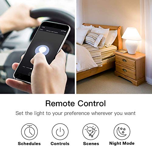 Smart Dimmer Switch, Treatlife WiFi Light Switch for Dimmable LED/Halogen/Incandescent Bulbs, Compatible with Alexa, Google Assistant/IFTTT, Remote Control, Single-Pole, Neutral Wire Required (4 PACK)