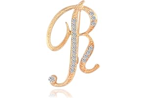 ETHOON Letter Brooch Pins Initial Rhinestone Brooch for Women Crafts Gold A-Z