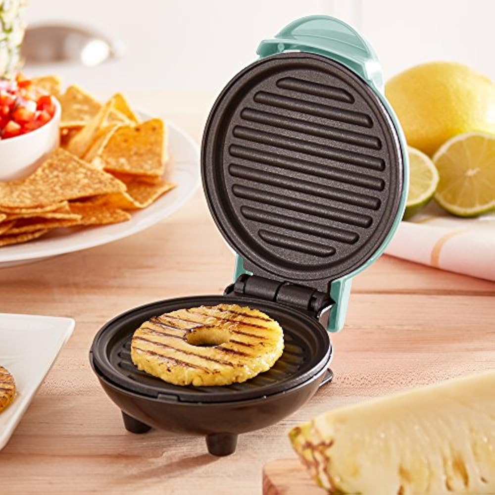 Dash DMG001AQ Mini Maker Portable Grill Machine + Panini Press Gourmet