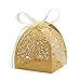 KPOSIYA Pack of 100 Laser Cut Rose Candy Boxes, Favor Boxes 2.5