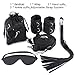 [Pack of 7] Bed Restraint Kit Fetish Sex Toys Restraints Kits-SM BDSM SM Sex Gaming Restraining Straps Sets Bed Bondage Sex Things HandCuffs Blindfold Whips for Couples Women Men Adults