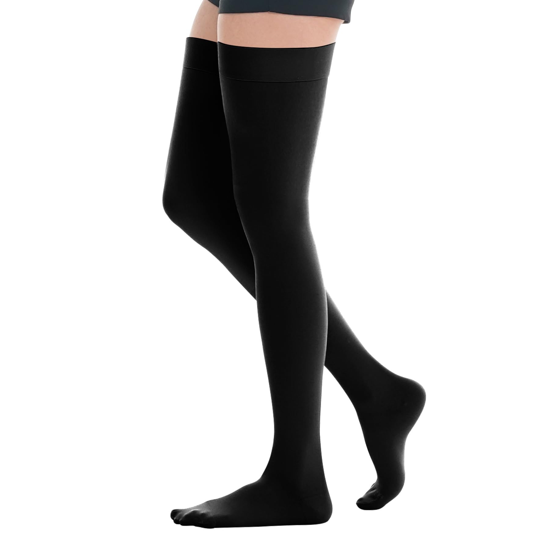 Photo 1 of 20-30mmhg Thigh High Compression Socks, Compression Stockings For Women & Men, Closed Toe Compression Socks For Varicose Veins,Edema,Black