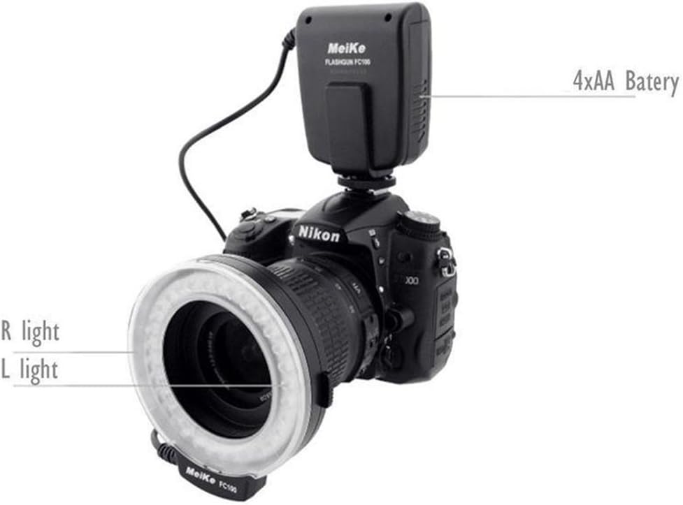 Meike LED Macro Ring Flash Light FC-100 with LCD Display Power Control,Adapter Ring for Canon Nikon Pentax Olympus DSLR Camera Camcorder - Image 4