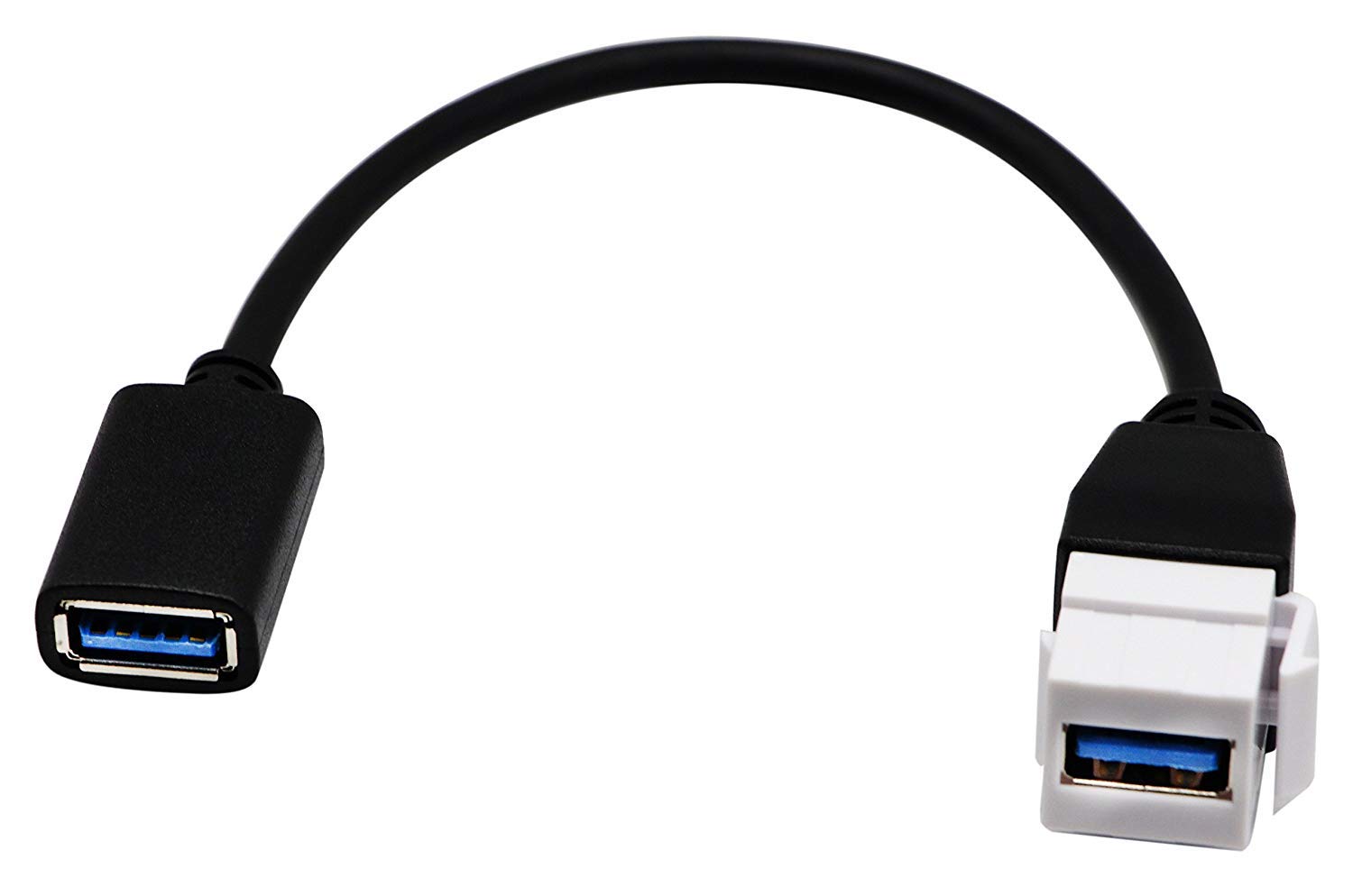 USB 3.0 Keystone Jack Inserts Cable, Haokiang USB 3.0 A Female to USB A 3.0 Male Keystone Insert Wall Plate Outlet Panel Adapters Connector Cable-20CM/8Inch (USB3.0 F/F)
