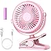 Cambond Baby Stroller Fan Clip - Battery Operated Fan With 3 Adjustable Speeds For Carseat, Travel, Camping - Pink