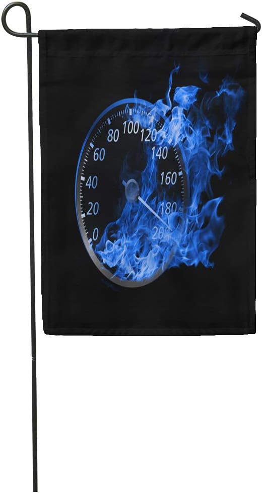 Semtomn Garden Flag Red Car 3D Speedometer Hi Res Rendering Realistic Gauge 28"x 40" Home Decor Waterproof Double Sided Yard Flags Banner for Outdoor