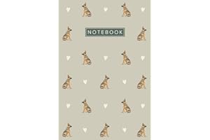 German Shepherd Notebook: Cute Aesthetic Lined Journal for German Shepherd Dog Lovers | Brown Cover