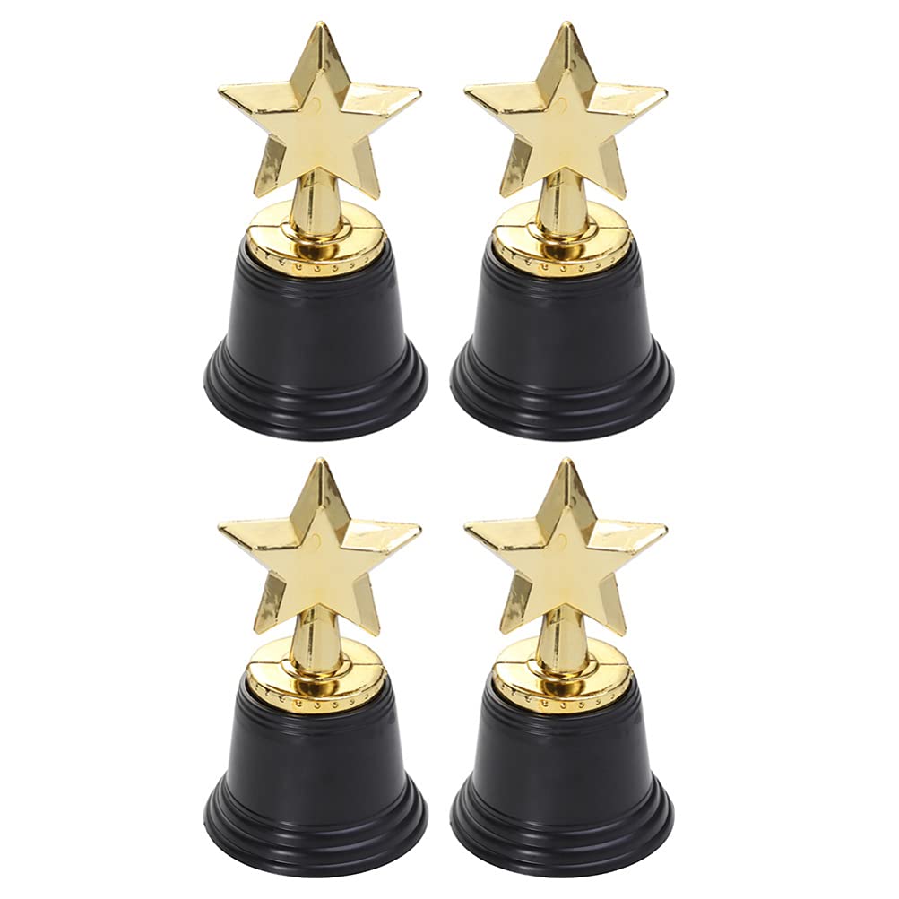 TOYANDONA Star Trophy Awards - Pack of - 4.8 Inch, Gold Award Trophies for Kids Party Favors, Props, Rewards, Winning Prizes, Competitions for Kids and Adults
