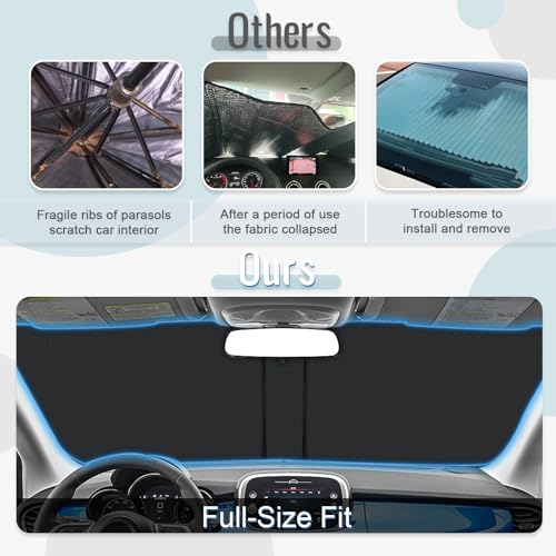 [Upgrade] CDEFG Compatible with Fiat 500X 2015-2025 Sunshade Covers Windshield Parasol Front Windshield Car Sunshade Accessories