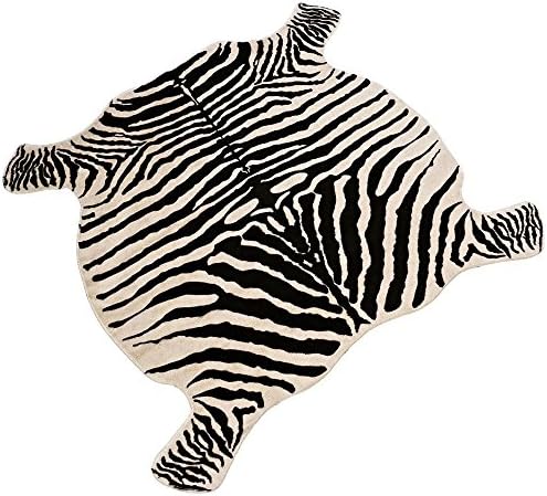 Zebra Hide Area Rug 4.4x4.9 Feet Faux Zebra Print Rug Carpets for Home. (Zebra)