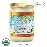 Organic Coconut Oil 16.91 oz Extra Virgin Unrefined Cold Pressed for Cooking, Hair and Skin Lotion