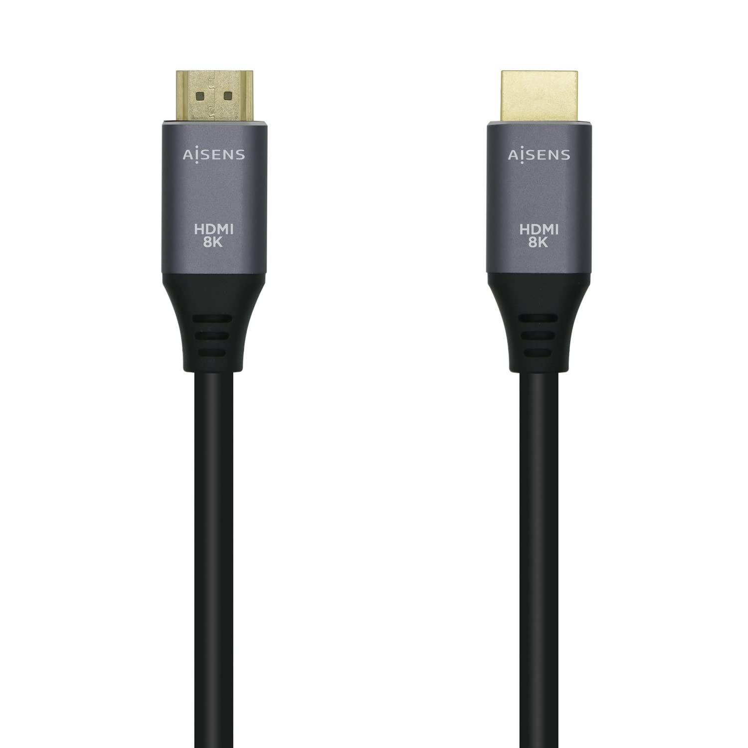 AISENS A150-0429 HDMI Cable V2.1 Ultra High Speed/HEC 8K@60Hz 48Gbps, A/M-A/M, Gray/Black, 3M