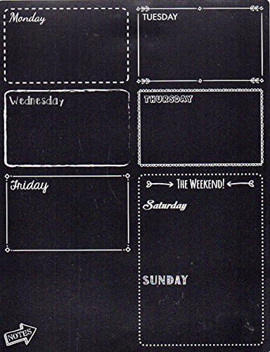 Weekly Planner Chalkboard - Magnetic Chalkboard Organizer / Message Board Planner (Full sheet Magnetic)
