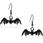 Black Bat Earrings Fun Halloween Earrings for Women Dangle Goth Earring Halloween Jewelry Gothic Animal Earrings
